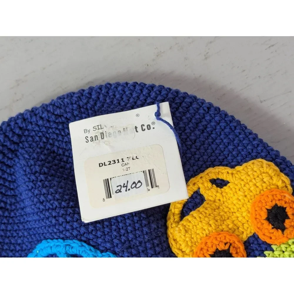 San Diego Hat Co. Boys Bucket Hat 1-2T Day‎ Lee Design Cars Knit Crocheted NWT